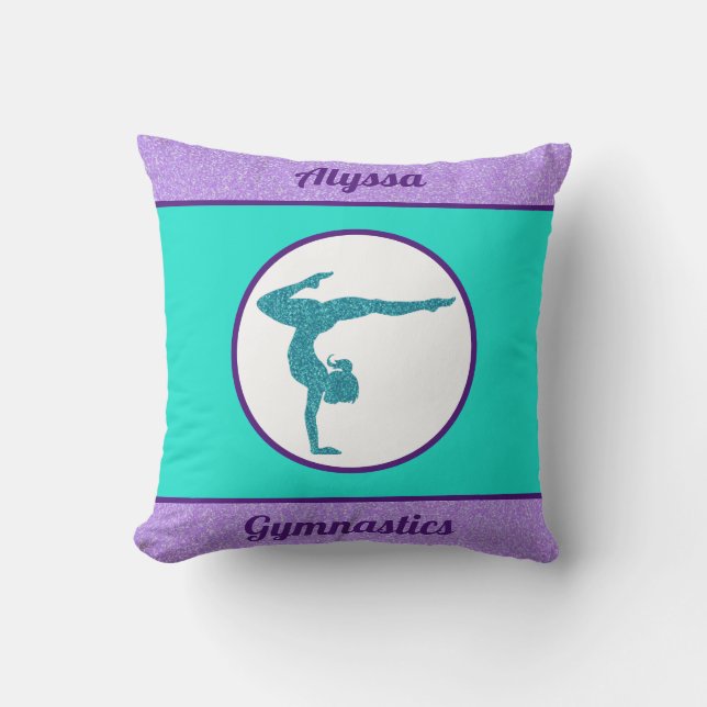 Coussin décoratif violet / turquoise pour la gymna (Recto)