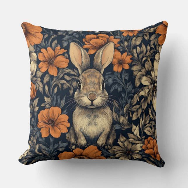 Coussin décoratif William Morris Lapin (Recto)