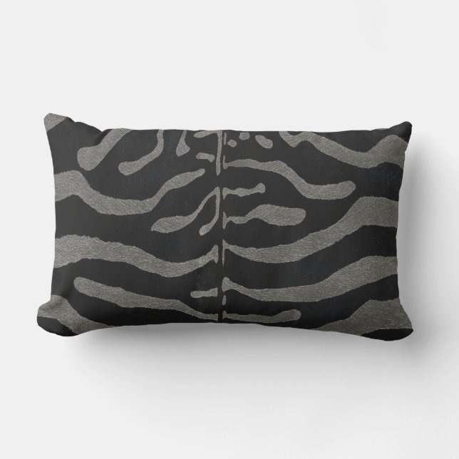 Coussin décoratif ZÈBRE GRIS LOMBAIRE (Recto)