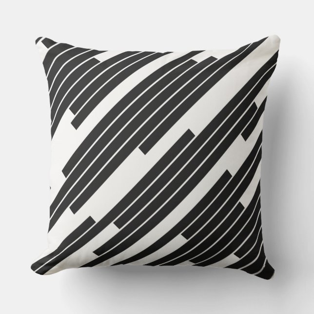 Coussin Décoration à lignes diagonales géométriques modern (Recto)