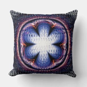 Coussin Décoration abstraite fleurie bleue