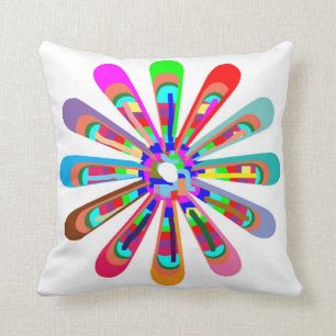 Coussin Décoration curative d'étincelle au néon ronde de