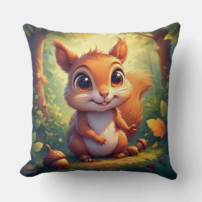 Coussin Décoration d'animaux de forêt pour des pièces de c (Recto)