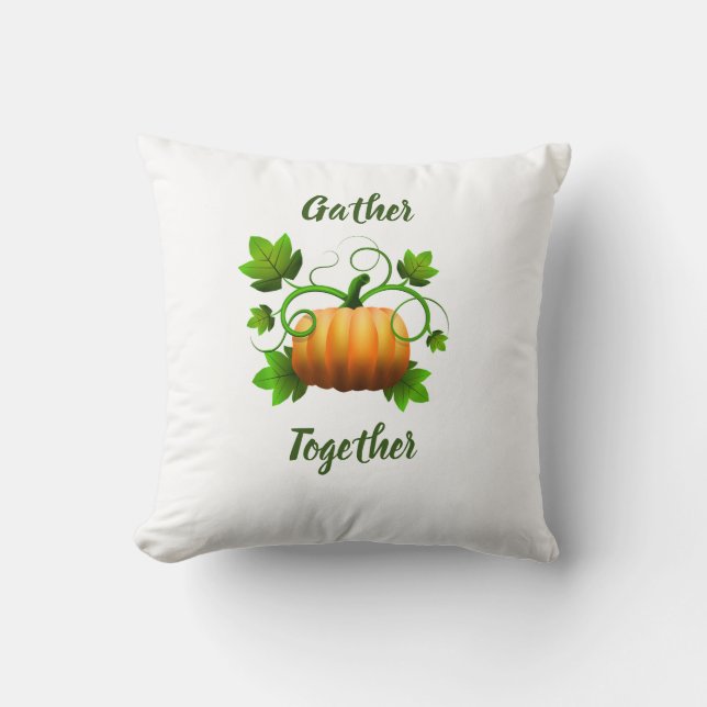 Coussin Décoration d'automne de maison de citrouille (Recto)