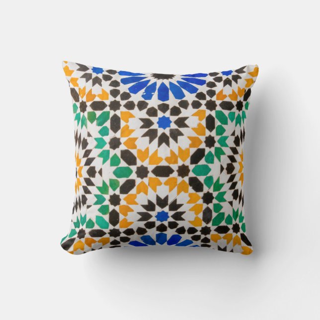 Coussin Décoration de carreaux au Palais Bahia (Recto)
