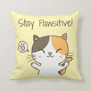Coussin Décoration de chambre pour chat mignon restez posi