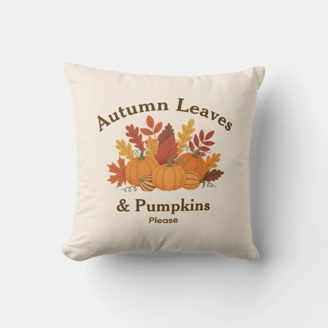 Coussin Décoration de ferme cosy d'automne avec citrouille (Recto)