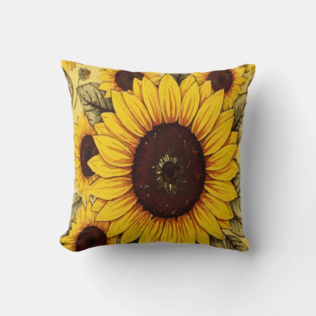 Coussin Décoration de ferme ensoleillée rustique et lumine (Recto)