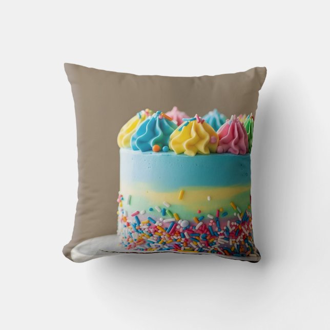 Coussin Décoration de gâteau d'anniversaire heureux (Recto)