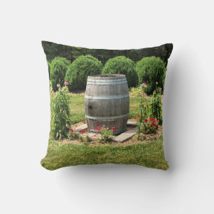 Coussin Décoration de jardin en barrique de vin, Chateau M