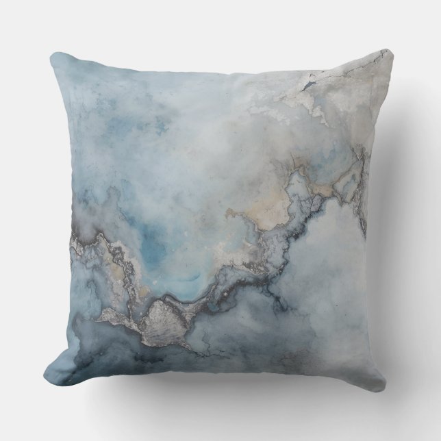 Coussin Décoration de maison abstraite bleu sarcelle beige (Recto)