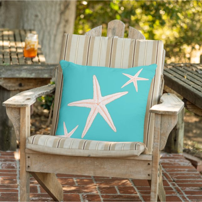 Coussin Décoration de maison de plage étoile de mer turquo (Chaise)