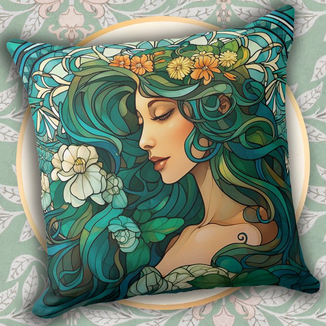 Coussin Décoration de maison de style Art nouveau de luxe (Créateur téléchargé)