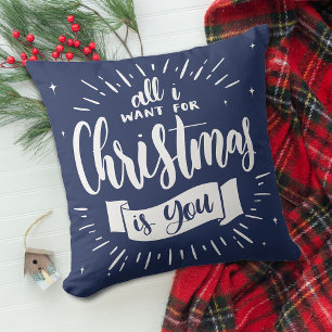 Coussin Décoration de maison flocon de neige festive bleu 
