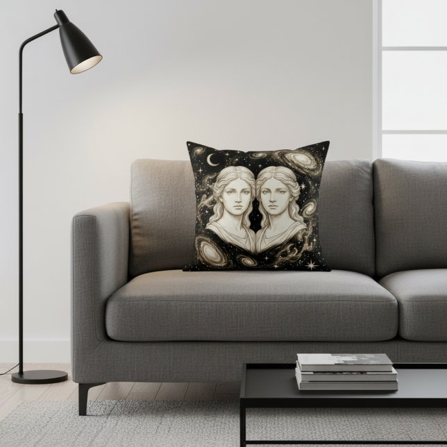 Coussin Décoration de maison Galaxy Gémeaux Zodiaque Céles (Créateur téléchargé)