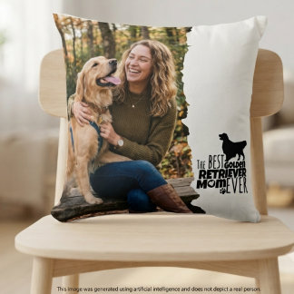 Coussin Décoration de maison photo de maman Golden Retriev