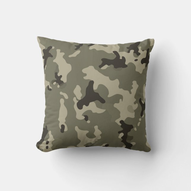 Coussin Décoration de Maison Rustique et Cosy avec Camoufl (Recto)