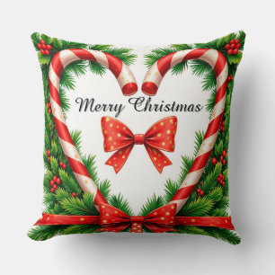 Coussin Décoration de Noël festive avec des cannes à bonbo