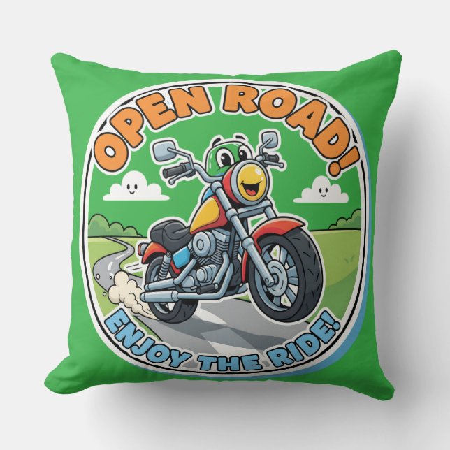 Coussin Décoration de nurserie aventureuse de moto cool (Recto)