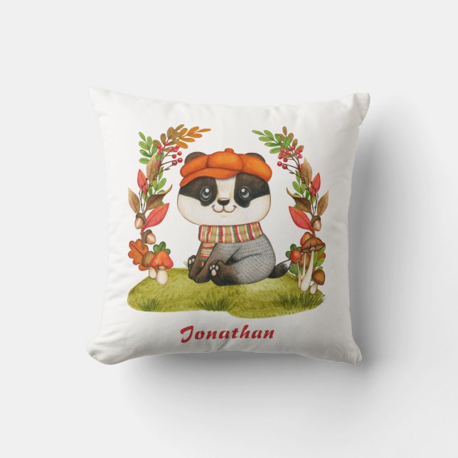 Coussin Décoration de nurserie d'automne Mignon petit bébé (Recto)
