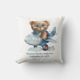 Coussin Décoration de nurserie d'avion de bébé ours person