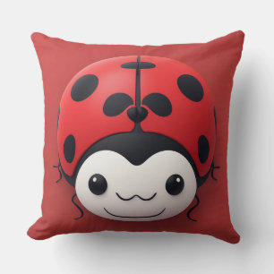 Coussin Décoration de nurserie joyeux cartoon coccinelle