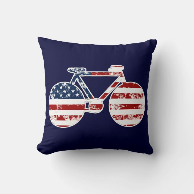 Coussin décoration de sport usa flag vélo (Recto)