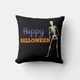 Coussin Decoration de squelette pour un Halloween heureux