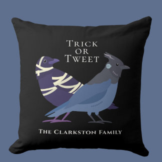 Coussin Décoration d'Halloween pour les amateurs d'oiseaux