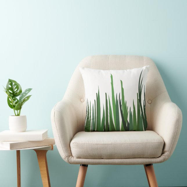 Coussin Décoration d'herbe verte (Chaise)