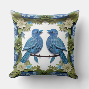 Coussin Décoration d'oiseau Geai bleu de style moderne nat