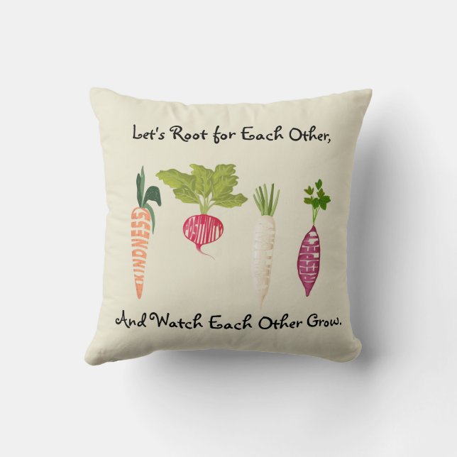 Coussin Décoration d'oreiller jeté sur mesure végétalienne (Verso)