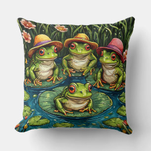 Coussin Décoration drôle de grenouille