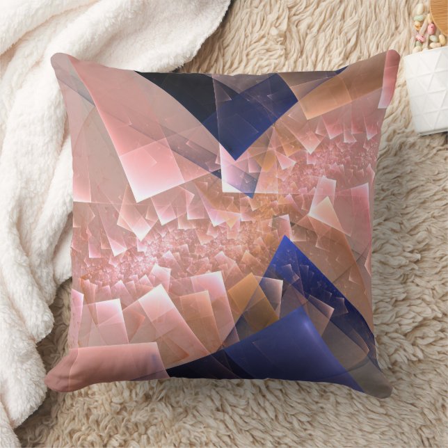 Coussin Décoration fractale à texture géométrique abrégée (Couverture)