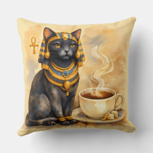 Coussin Décoration inspirée du chat égyptien antique Baste