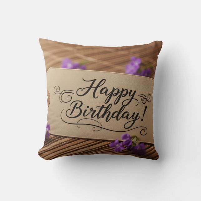 Coussin Décoration Joyeux Anniversaire (Recto)