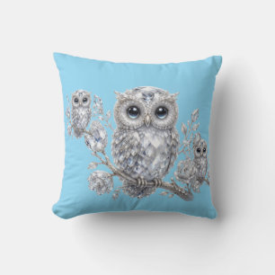 Coussin Décoration magique nocturne élégante de hibou arge