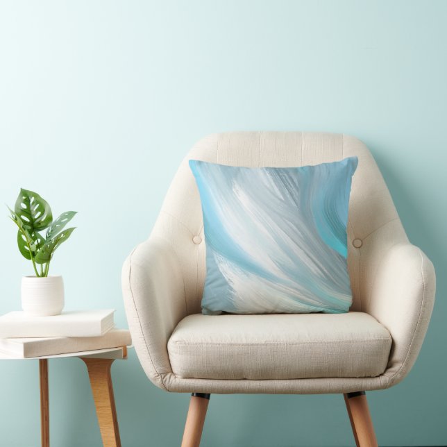 Coussin décoration moderne et moche bleue (Chaise)