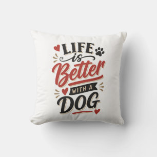 Coussin Décoration murale pour amateur de chiens - La vie 
