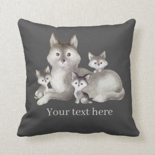 Coussin décoration pour les amateurs de loups mignons Orei