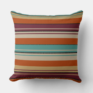 Coussin Décoration Sud-Ouest Teintes d'automne Rayures