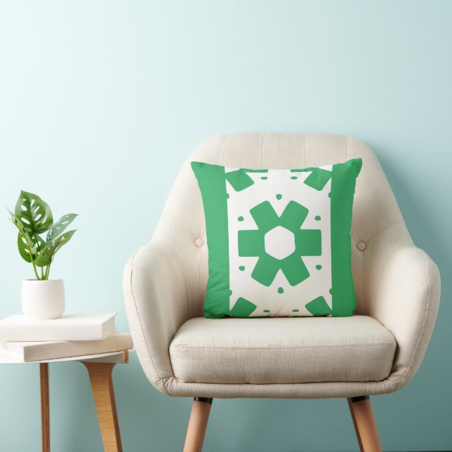 Coussin Décoration vert de mer et blanc (Chaise)