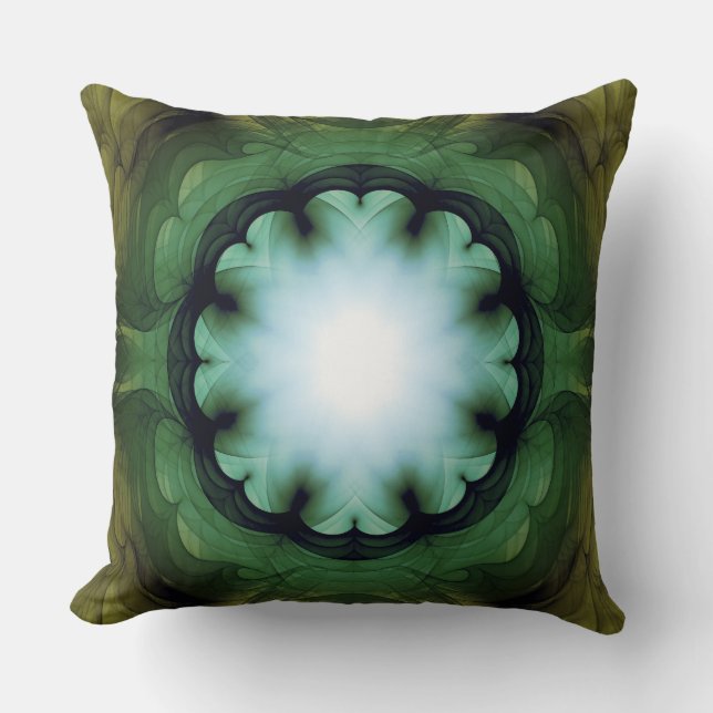 Coussin Décoration verte brillante florale (Recto)