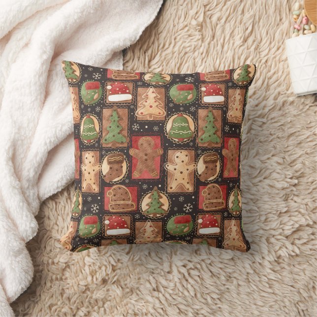 Coussin Décorations de Noël au pain d'épices (Couverture)