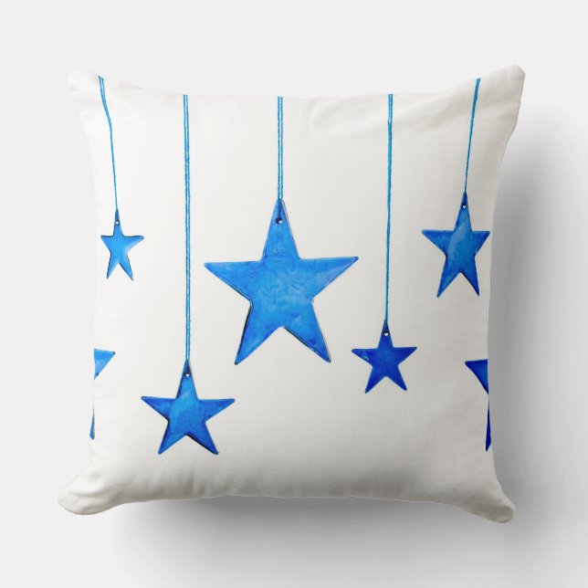 Coussin Décorations de Noël Bleues (Recto)
