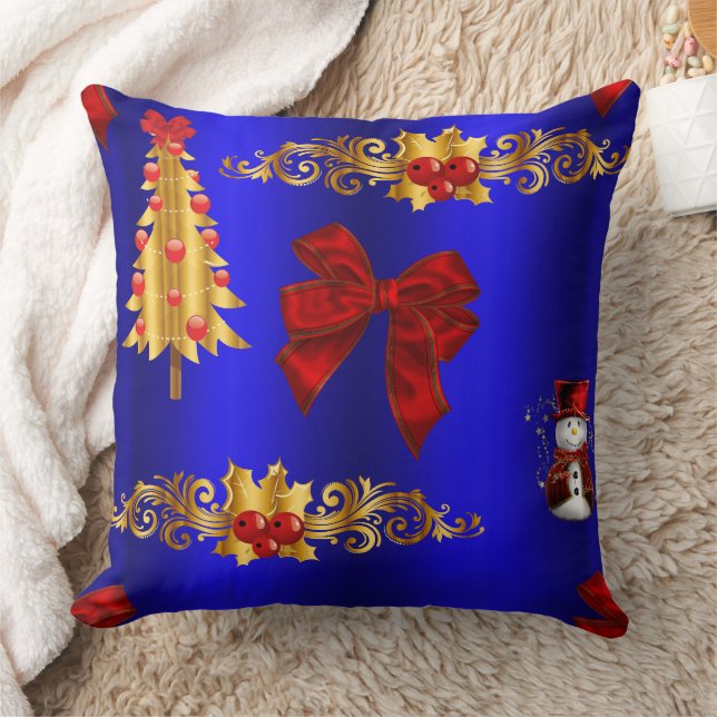 Coussin Décorations de Noël en bleu (Couverture)