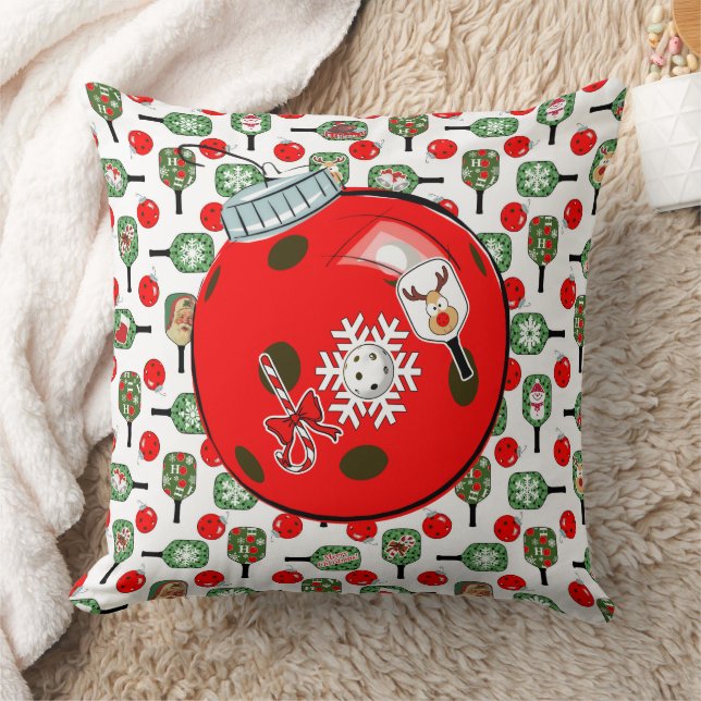 Coussin Décorations de Noël Pickleball Joy (Couverture)