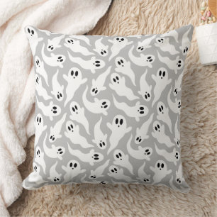 Coussin Décorations Halloween gris motif fantôme