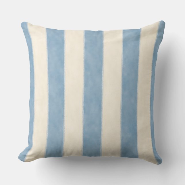 Coussin Decorative Blue Stripes Throw Pillow (Recto)