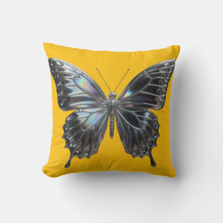 Coussin Decorative cushion with elegant silver butterfly 